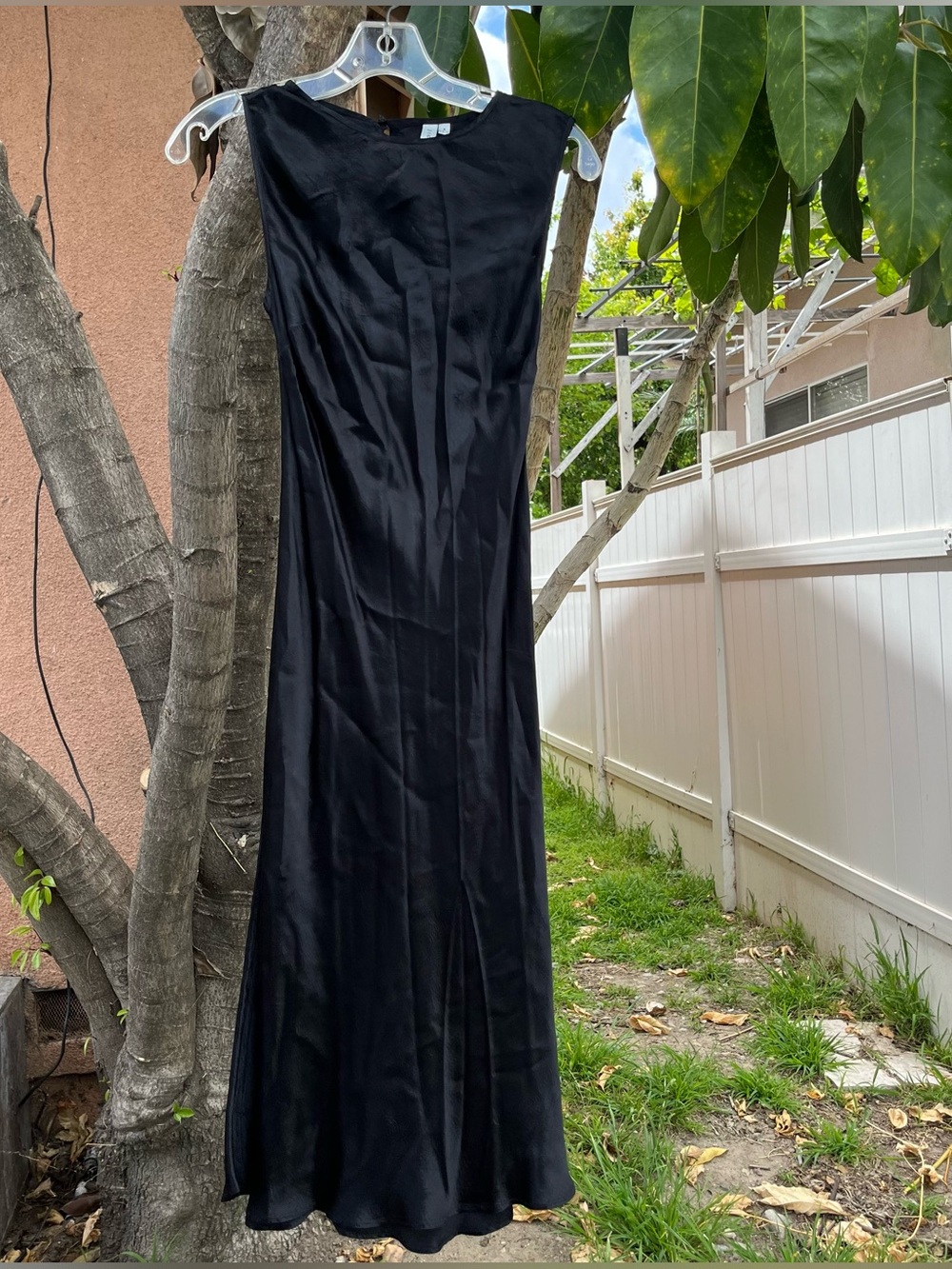 Jigsaw Black Satin Maxi Dress.